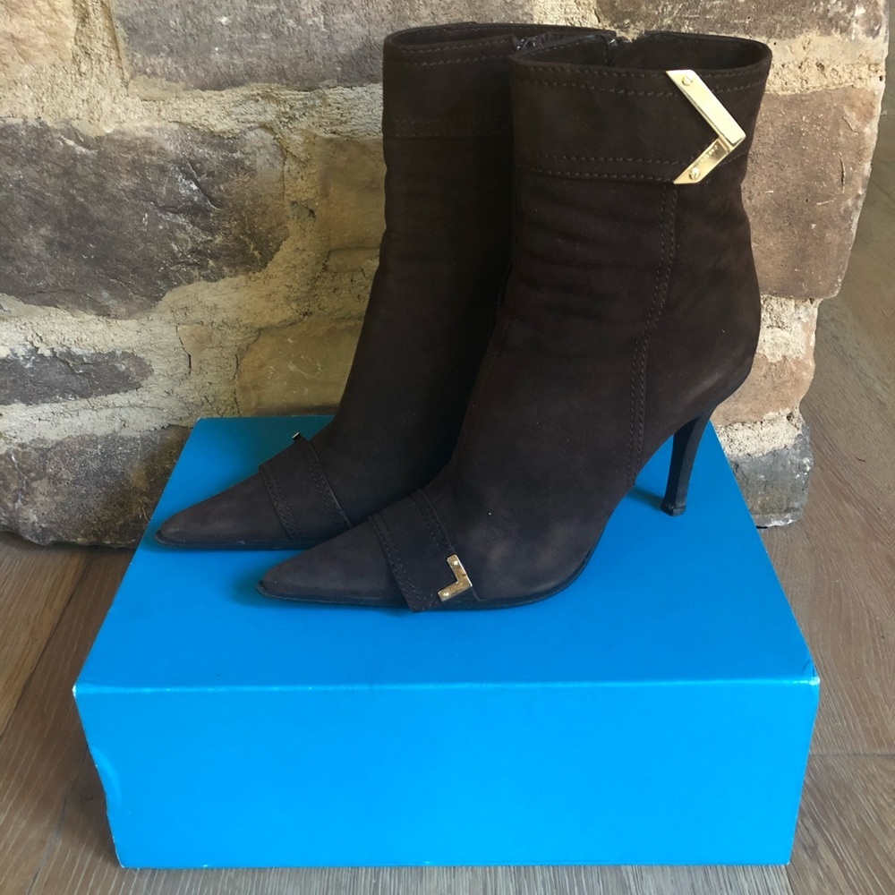 🔥SUEDE Brown🔥Casadei Italy STUNNING sz6 Chocolate Brown Stiletto price firm